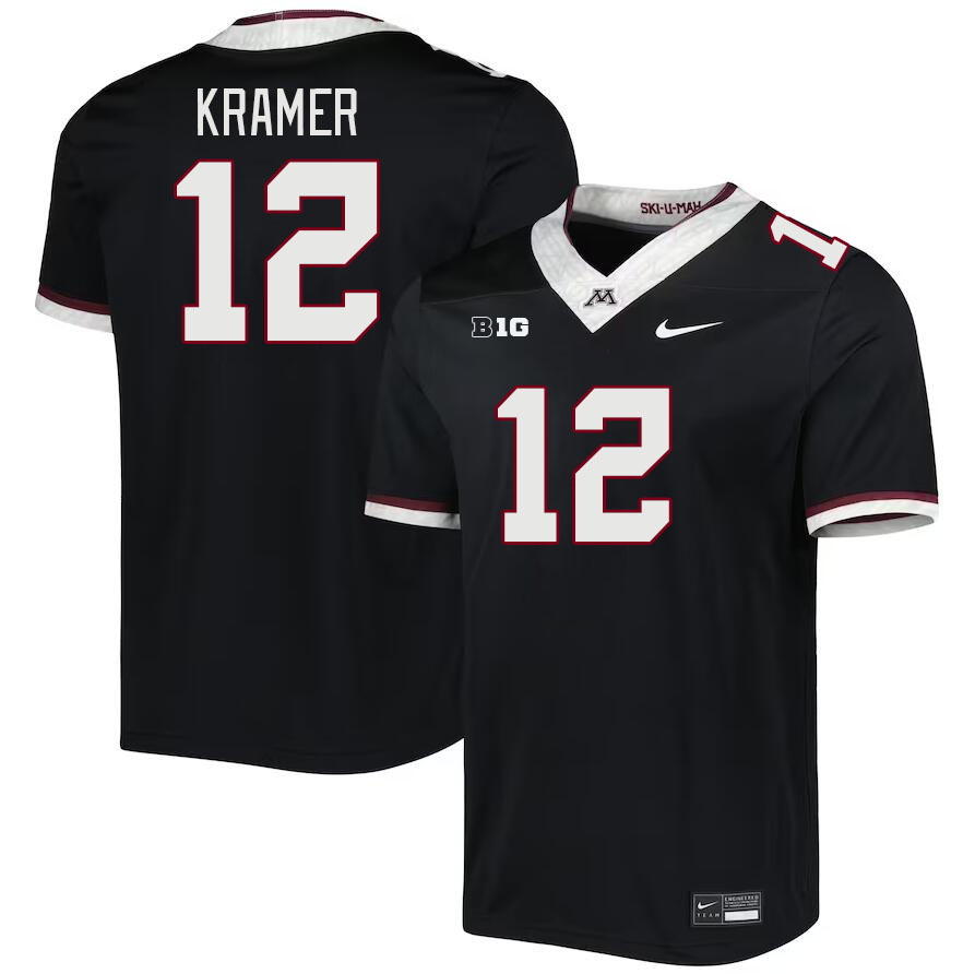 Men #12 Cole Kramer Minnesota Golden Gophers College Football Jerseys Stitched-Black